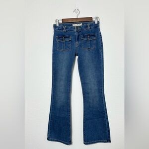 Levi's Flare Girls Size 14 US Blue Cotton Adjustable Waistband Low Rise Jeans